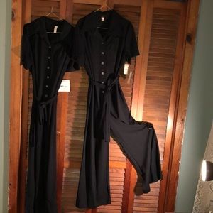 Vintage black jumpsuit/bell bottom-one left!